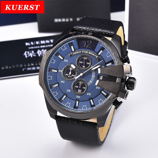 YSYH Mens Sport Watch Men Waterproof Quartz Watch Fashion Leather Strap Chronograph