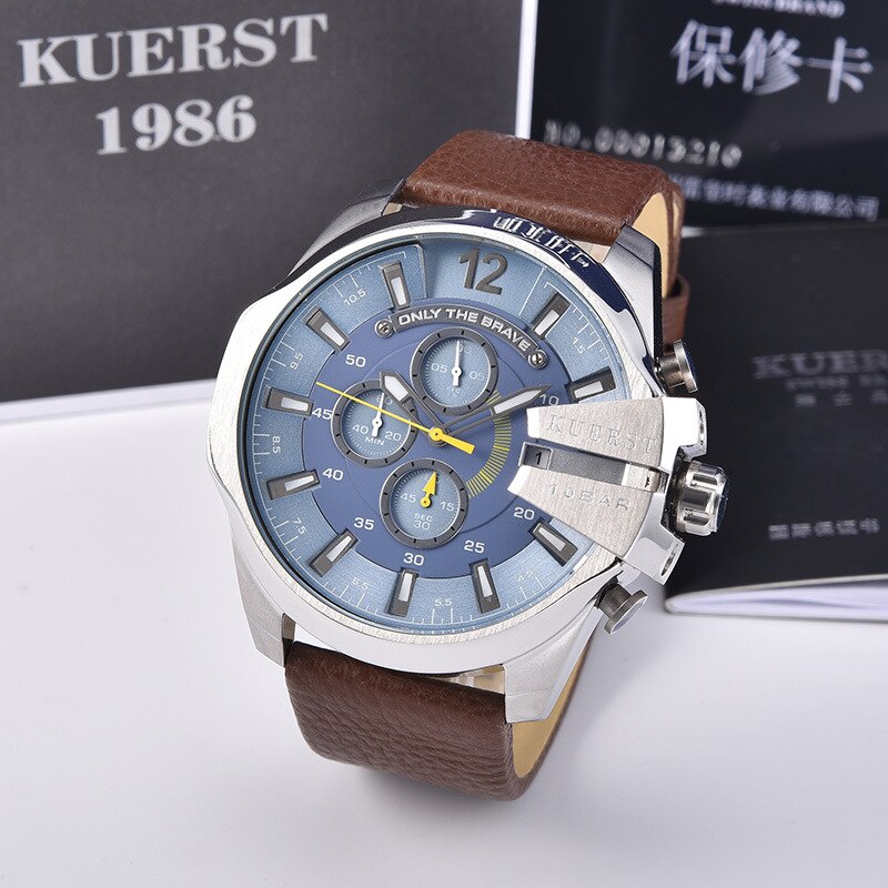 YSYH Mens Sport Watch Men Waterproof Quartz Watch Fashion Leather Strap Chronograph