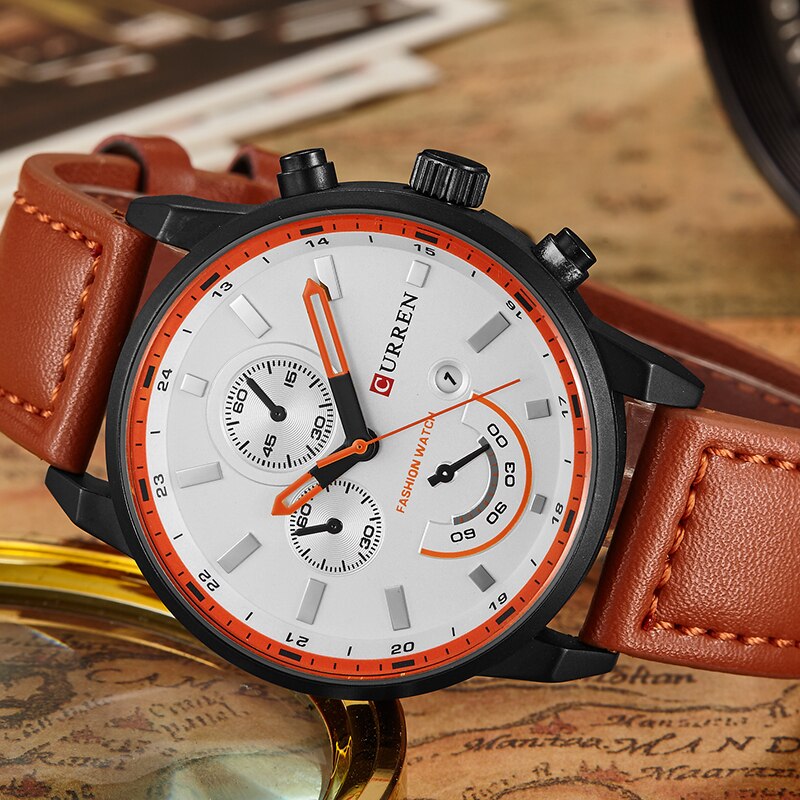 YSYH Man's Clock Analog Sport Watches Men's Leather Quartz Wrist Watch Man Clock  Hombre Gifts For Men