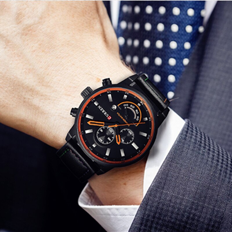 YSYH Man's Clock Analog Sport Watches Men's Leather Quartz Wrist Watch Man Clock  Hombre Gifts For Men