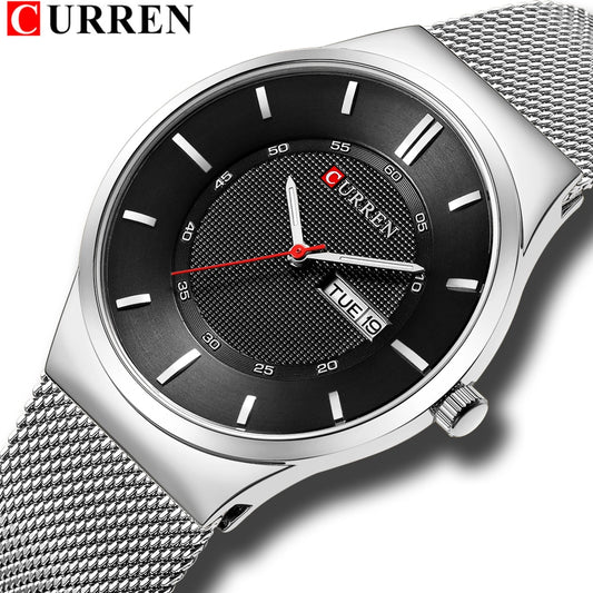 Men Watches Simple Style Stainless Steel Mesh Wristwatch YSYH  Quartz Male Clock With Week and Date Reloj Waterproof Hombre