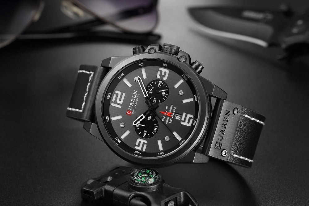 YSYH Men's Watches Casual Quartz Leather Wristwatch
