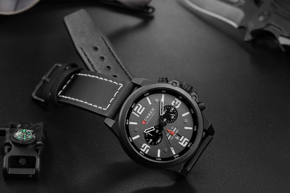 YSYH Men's Watches Casual Quartz Leather Wristwatch