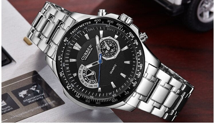Men's Watches YSYH  Quartz Watch Men Sport Full Steel Waterproof Wristwatch Male Clock