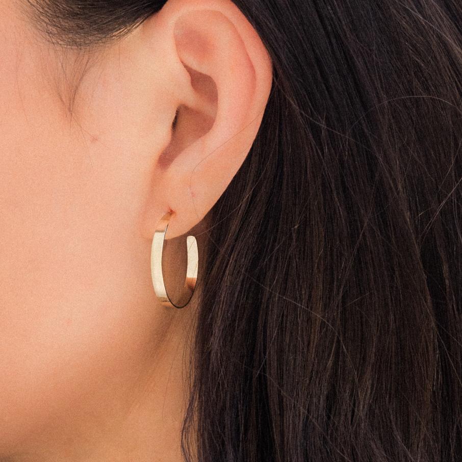 Minimal Flat Hoop Earrings