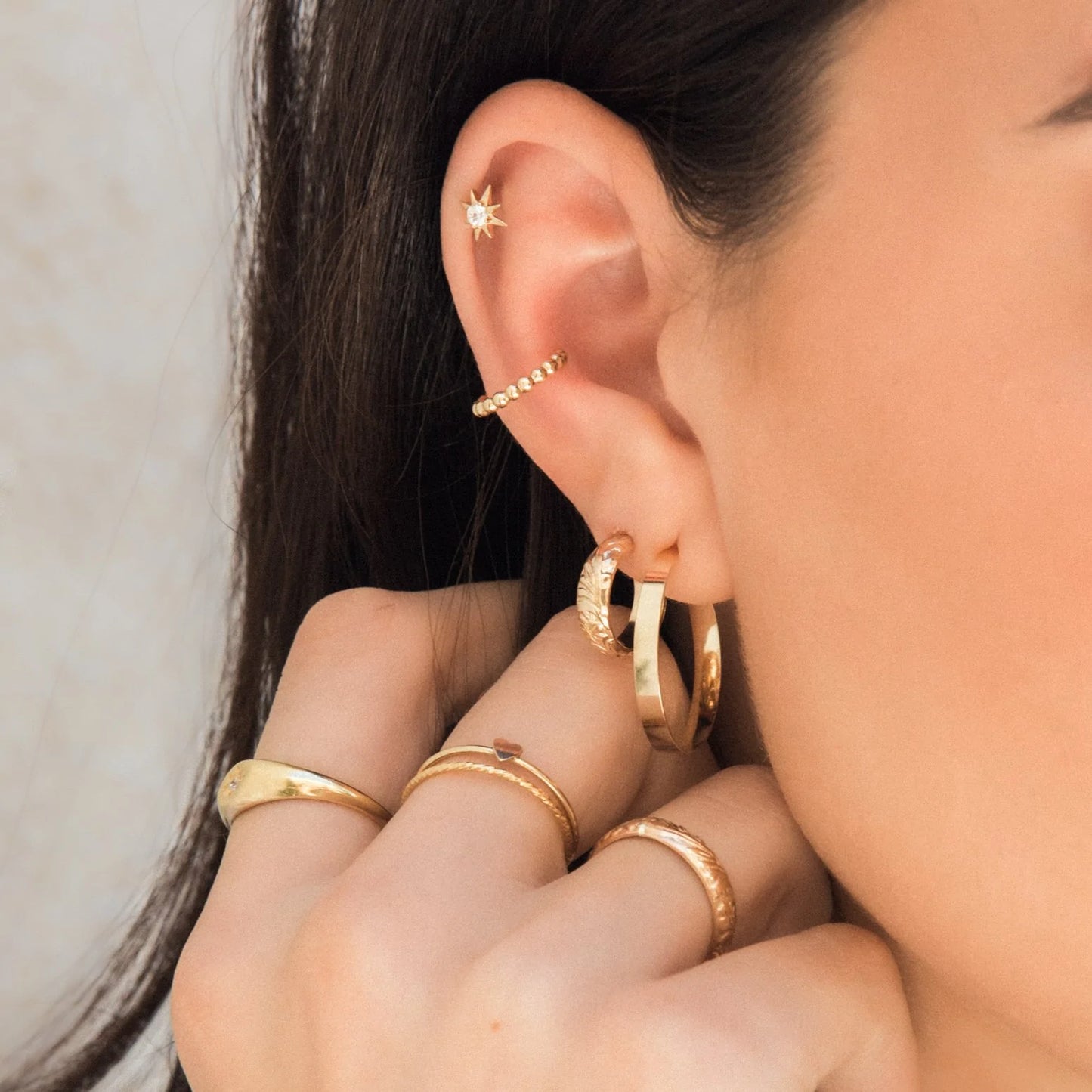 Minimal Flat Hoop Earrings