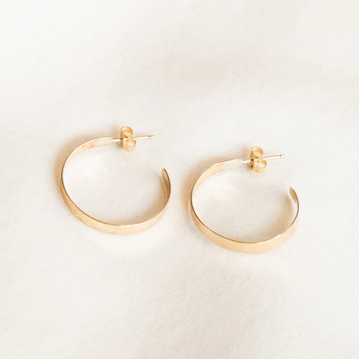 Minimal Flat Hoop Earrings