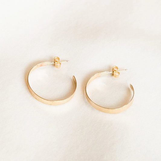 Minimal Flat Hoop Earrings