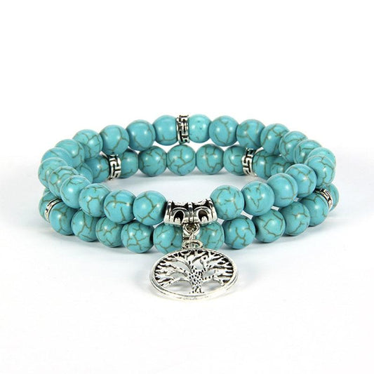 Blue Turquoises Couple Bracelets-Bracelet-Rossny