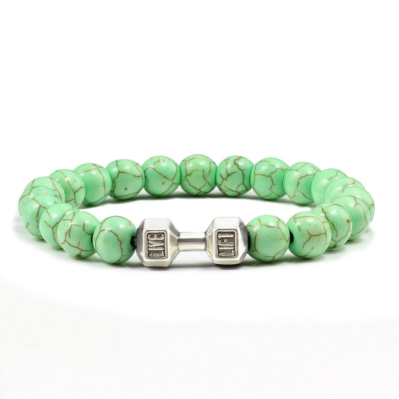 Turquoises Green Blue Beads Dumbbell Bracelets-Bracelet-Rossny