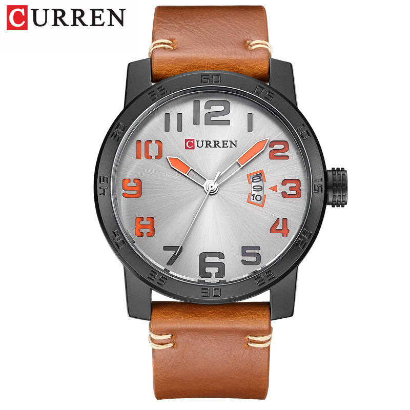 YSYH Leather Strap Quartz-Watches Sport Men's Wristwatch Calendar Casual Male Clock