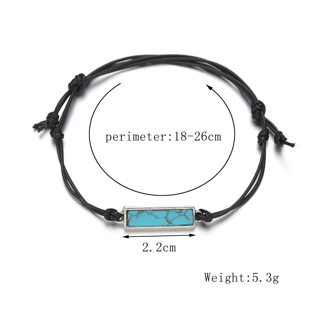 Couples Rope Turquoises Beaded Woven Bracelets-Bracelet-Rossny