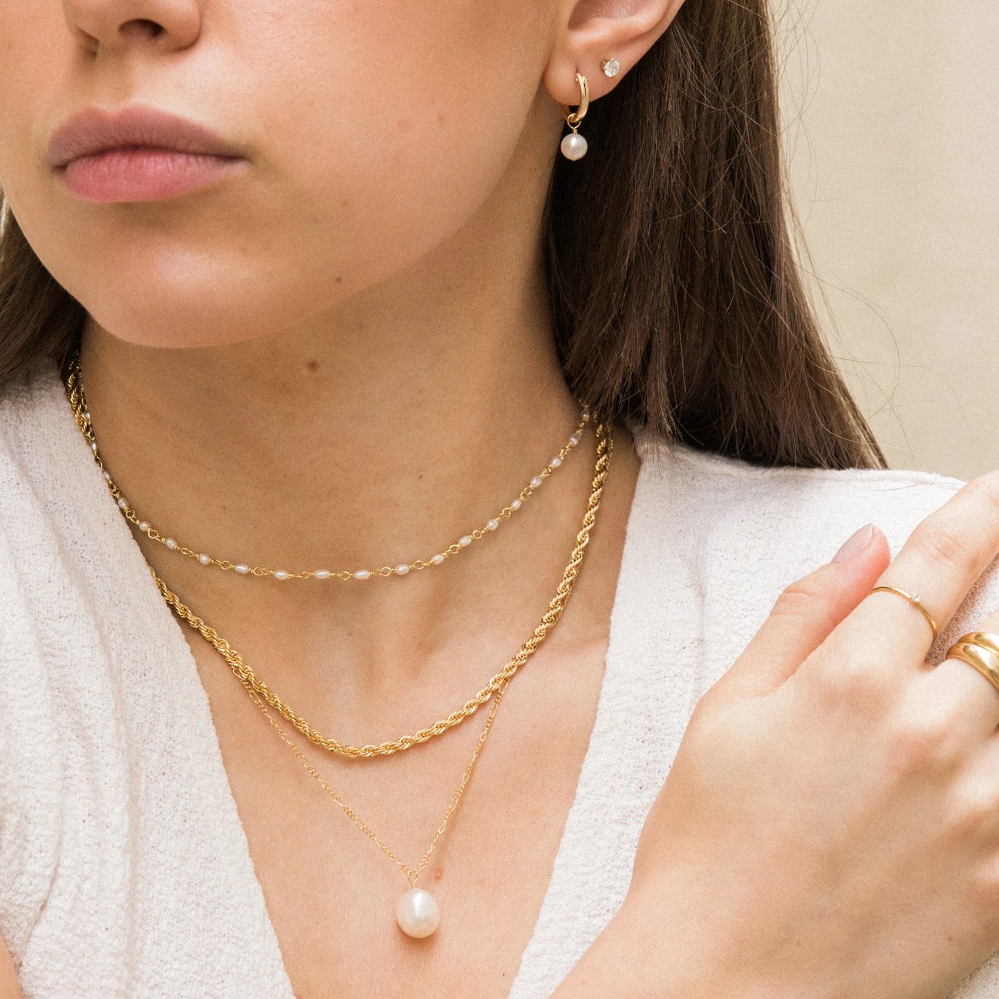 Pearl Hoop Earrings