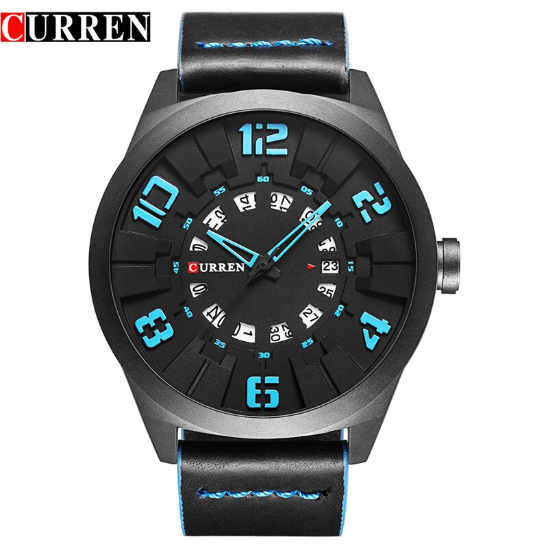 YSYH Luxury Brand Sports Wristwatch Display Date Men's Quartz Watch Leather Strap Waterproof Male Clock