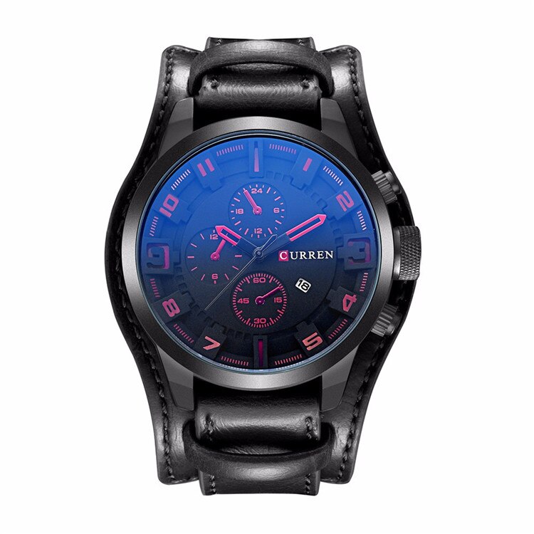 YSYH Watch Men Military Quartz Watch Luxury Leather Sports Wristwatch