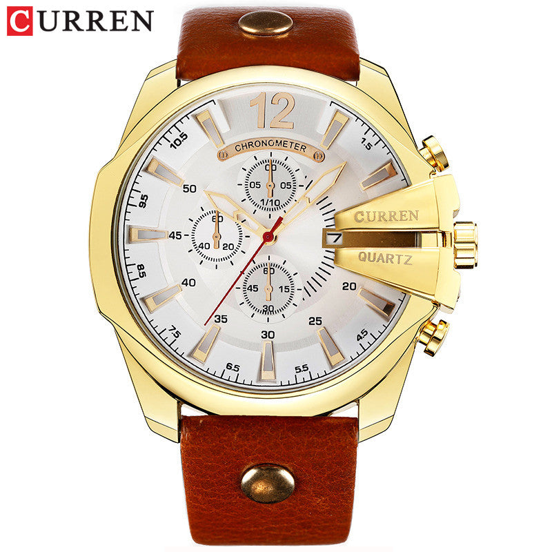 YSYH Luxury Leather Strap  Sport Men Quartz Watch Military Male Clock
