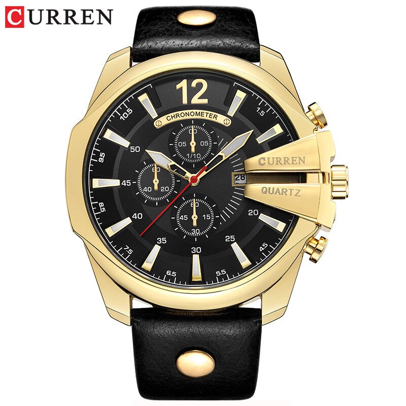 YSYH Luxury Leather Strap  Sport Men Quartz Watch Military Male Clock