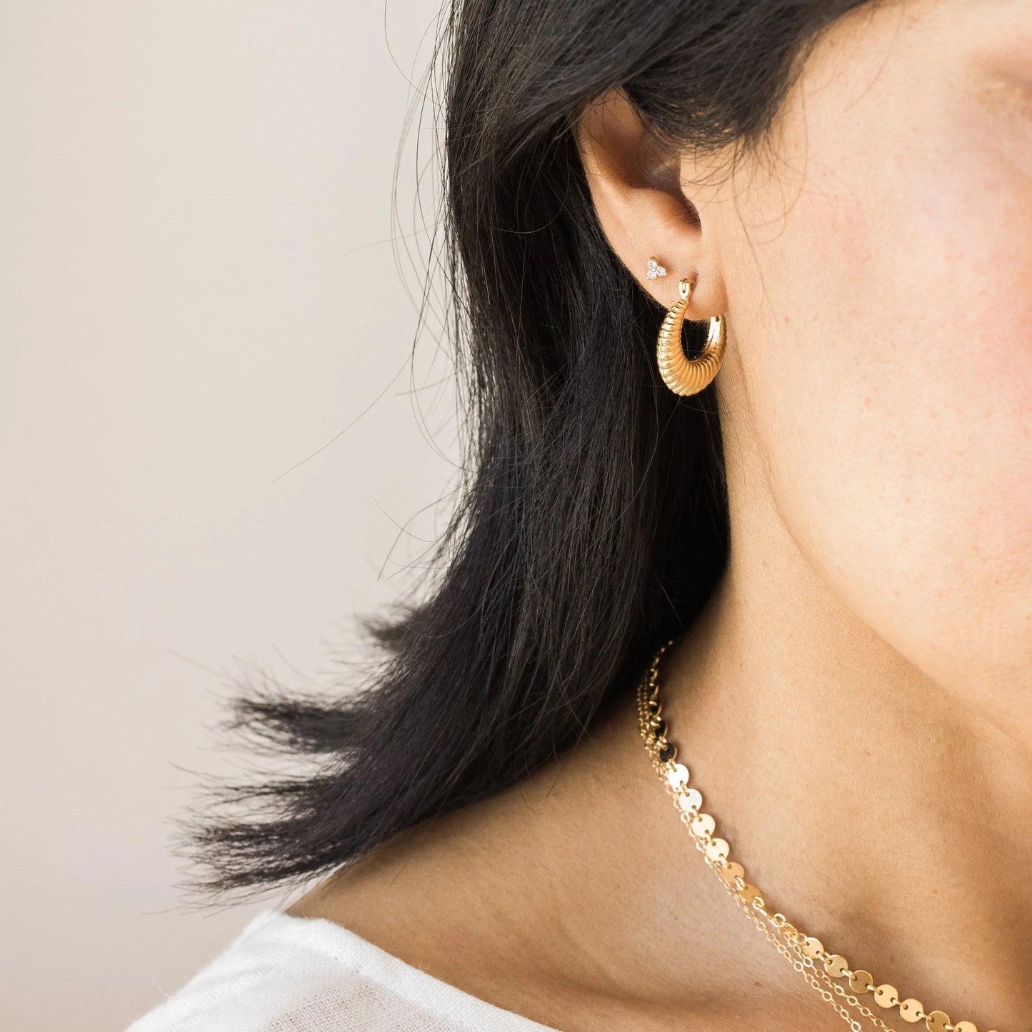 Ribbed Hoop Earrings