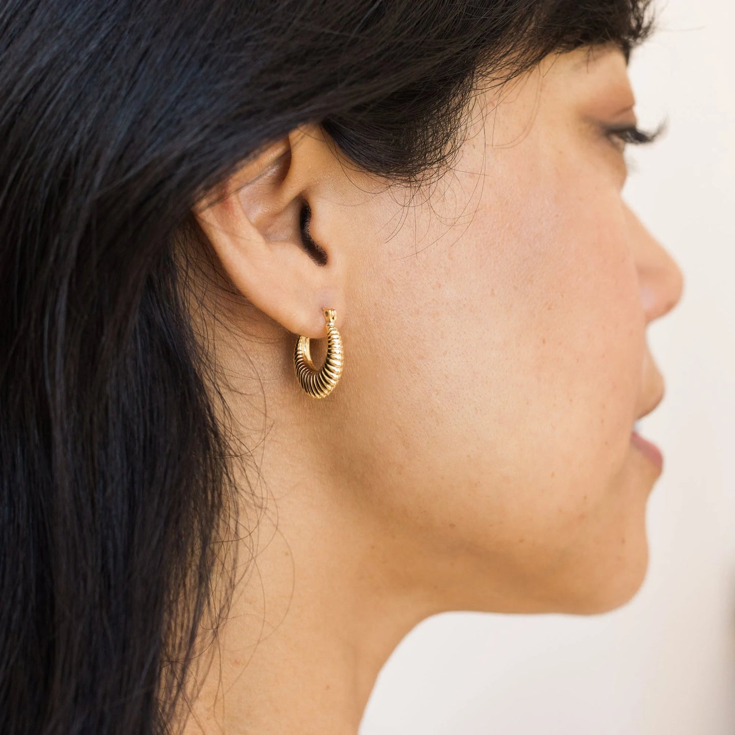 Ribbed Hoop Earrings