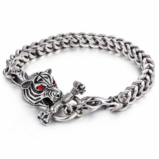 Punk Stainless Steel Animal Leopard Bracelet-Bracelets-Rossny