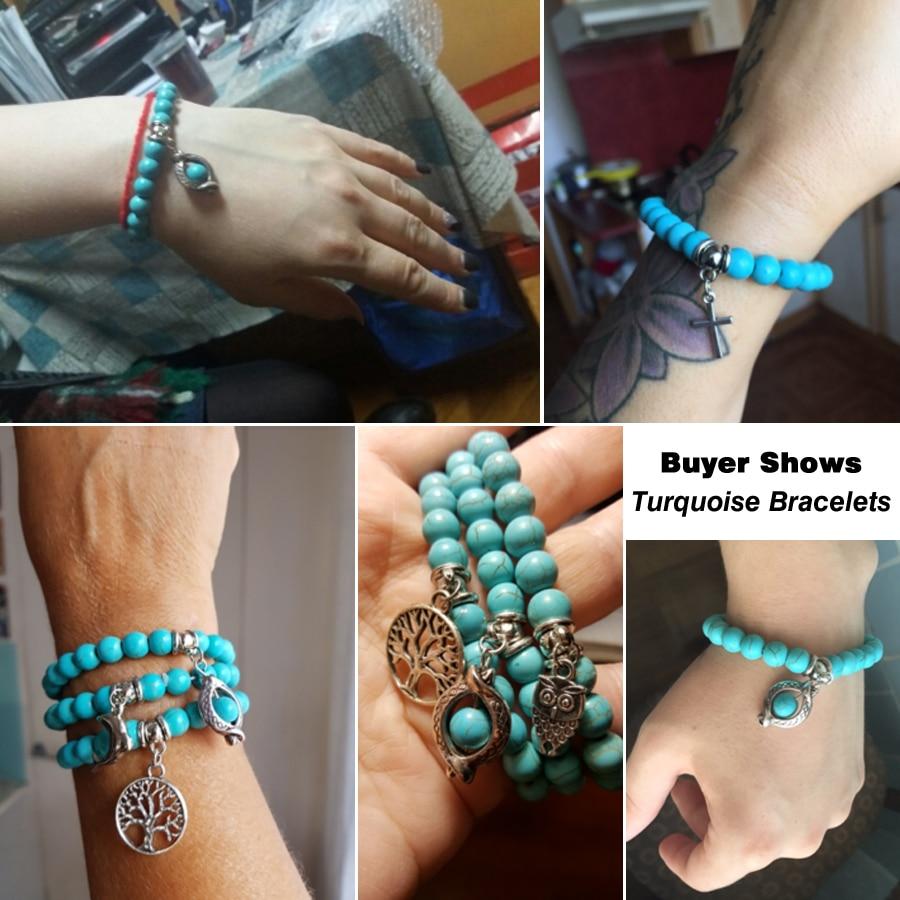 Boho Turquoises Bracelets Cross Tree Snake Bracelet Bangle-Bracelet-Rossny