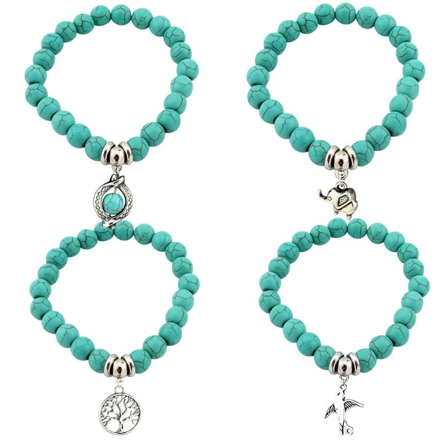 Boho Turquoises Bracelets Cross Tree Snake Bracelet Bangle-Bracelet-Rossny