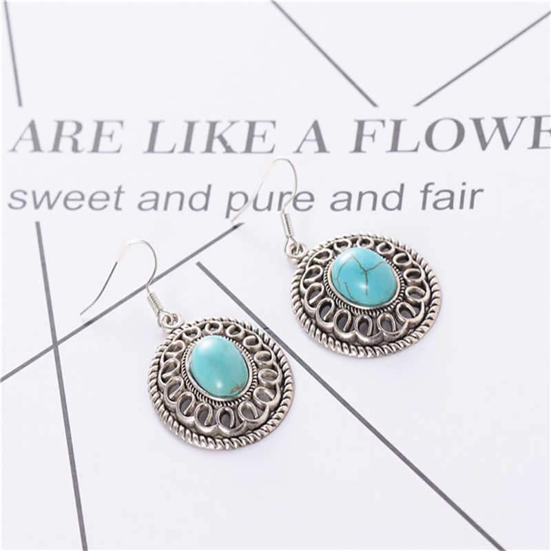Round Dangle Drop Earrings-Earrings-Rossny