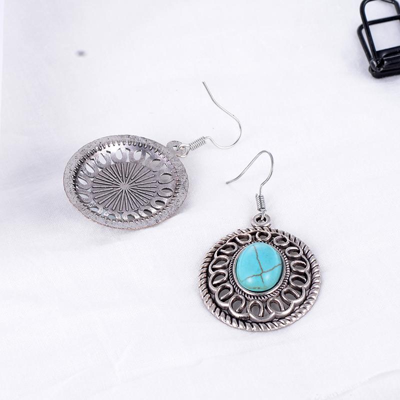 Round Dangle Drop Earrings-Earrings-Rossny
