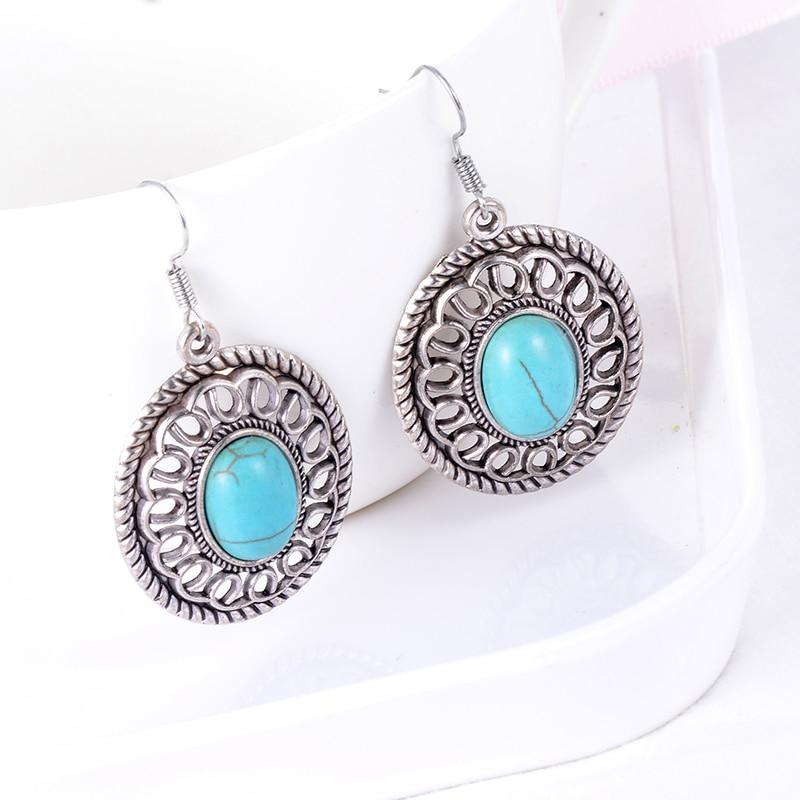 Round Dangle Drop Earrings-Earrings-Rossny