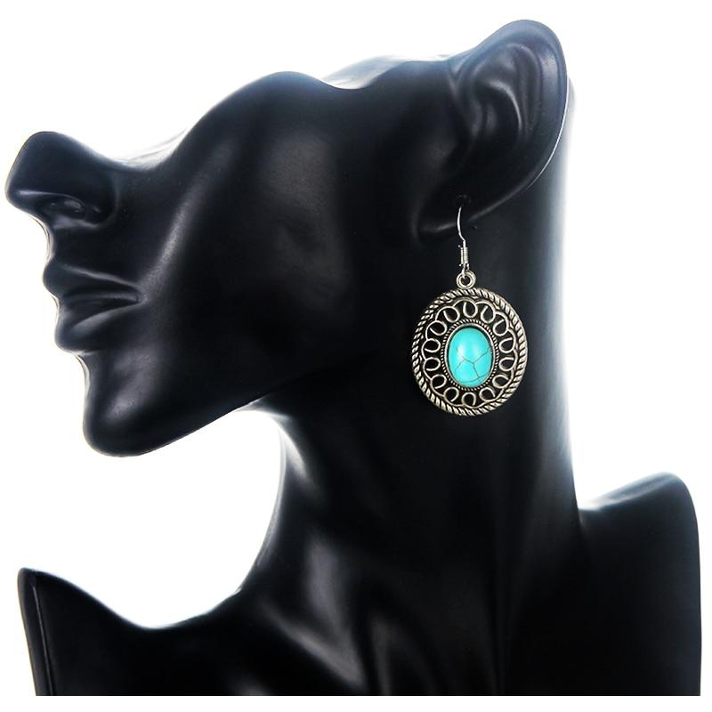 Round Dangle Drop Earrings-Earrings-Rossny