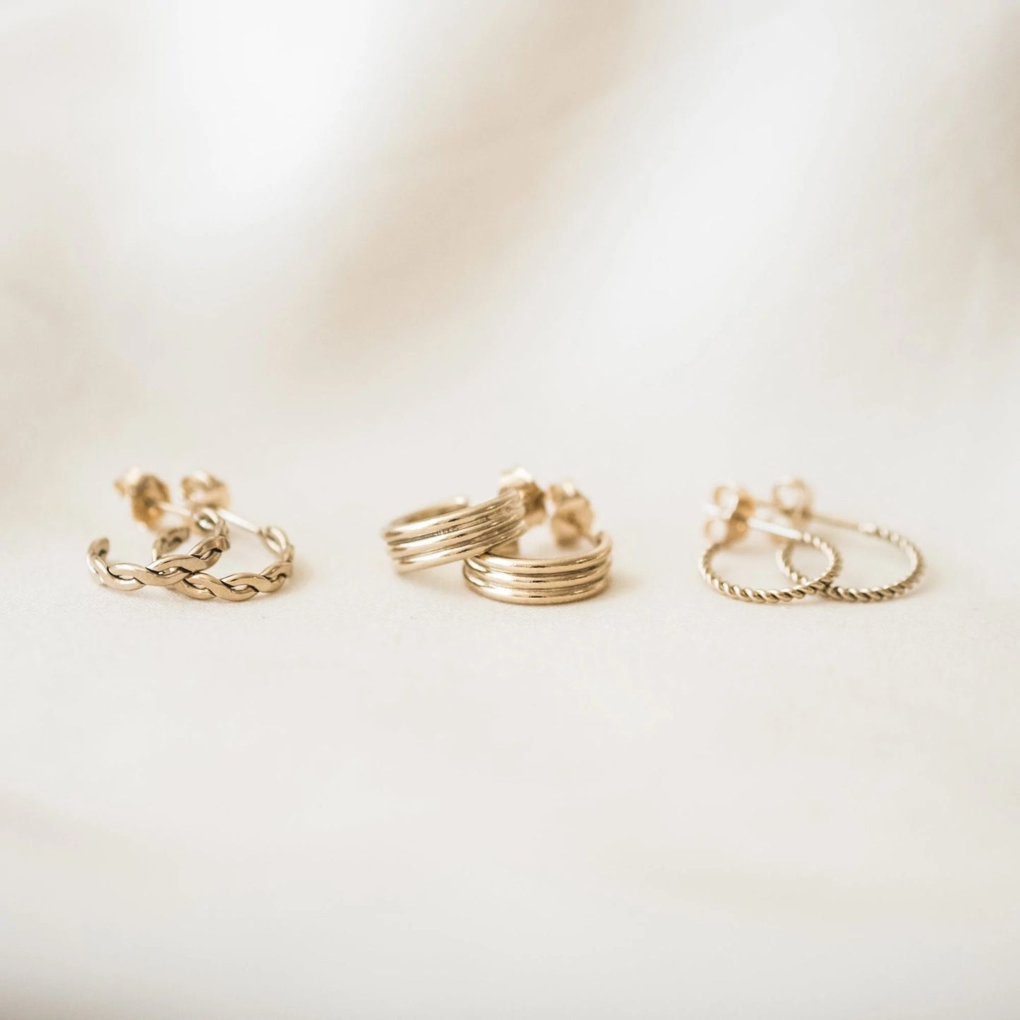 Small Chunky Triple Hoop Earrings