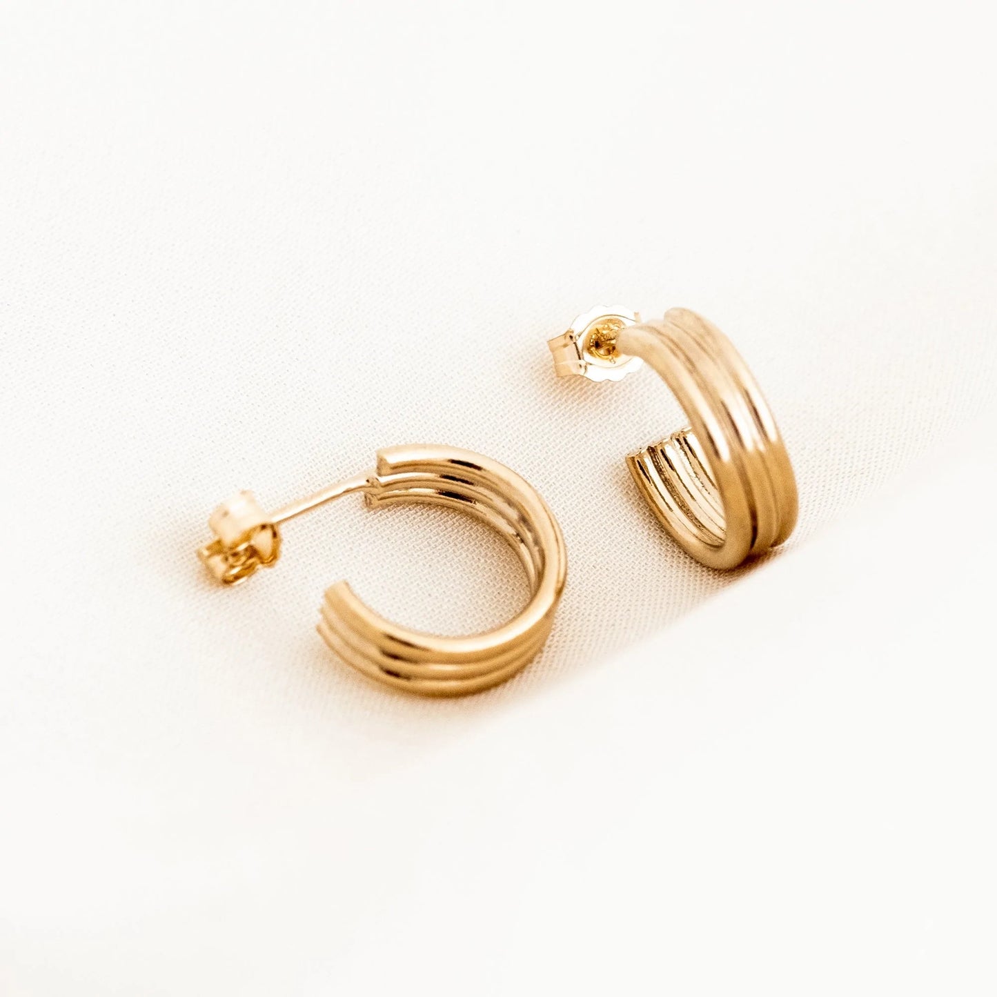 Small Chunky Triple Hoop Earrings