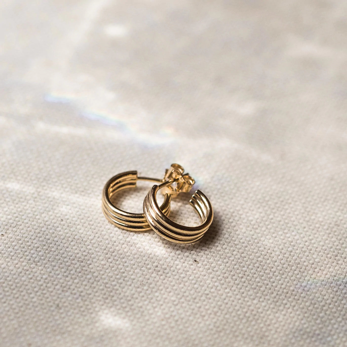Small Chunky Triple Hoop Earrings