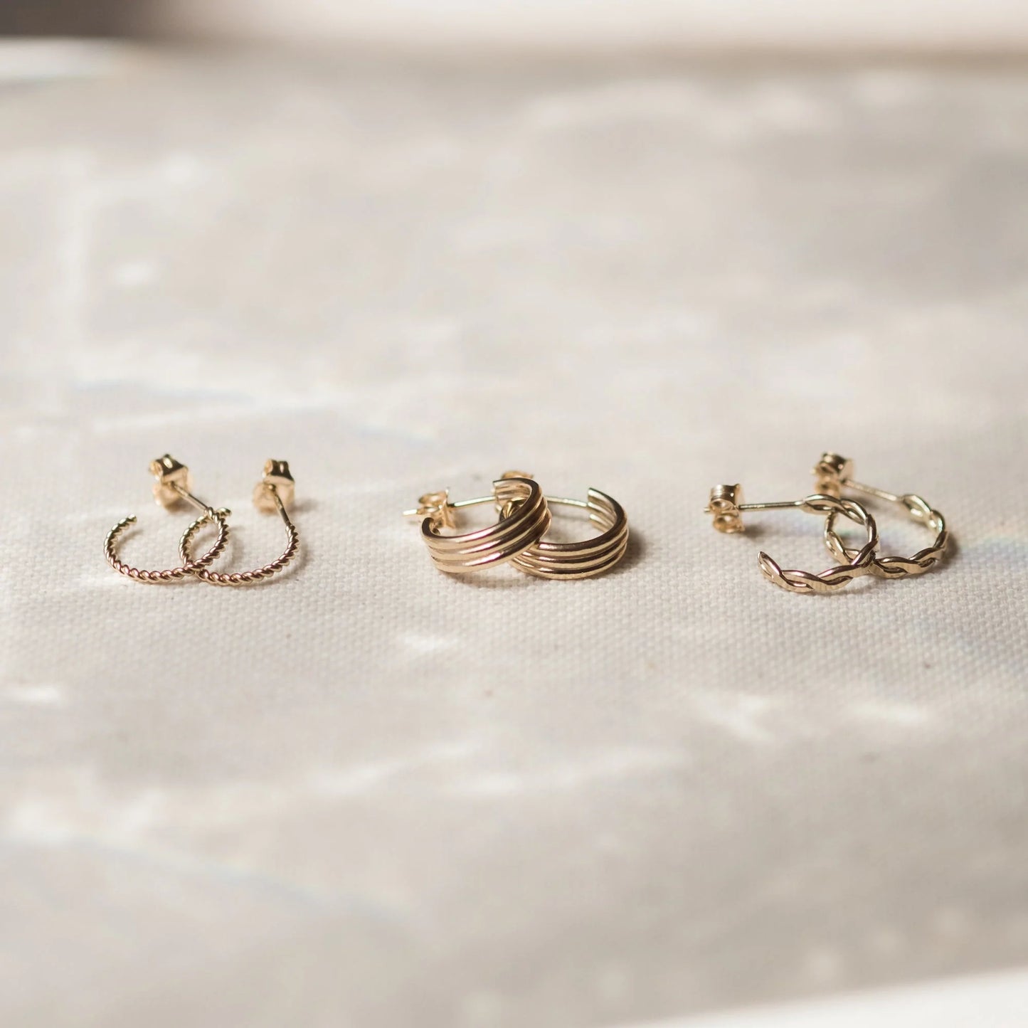 Small Chunky Triple Hoop Earrings