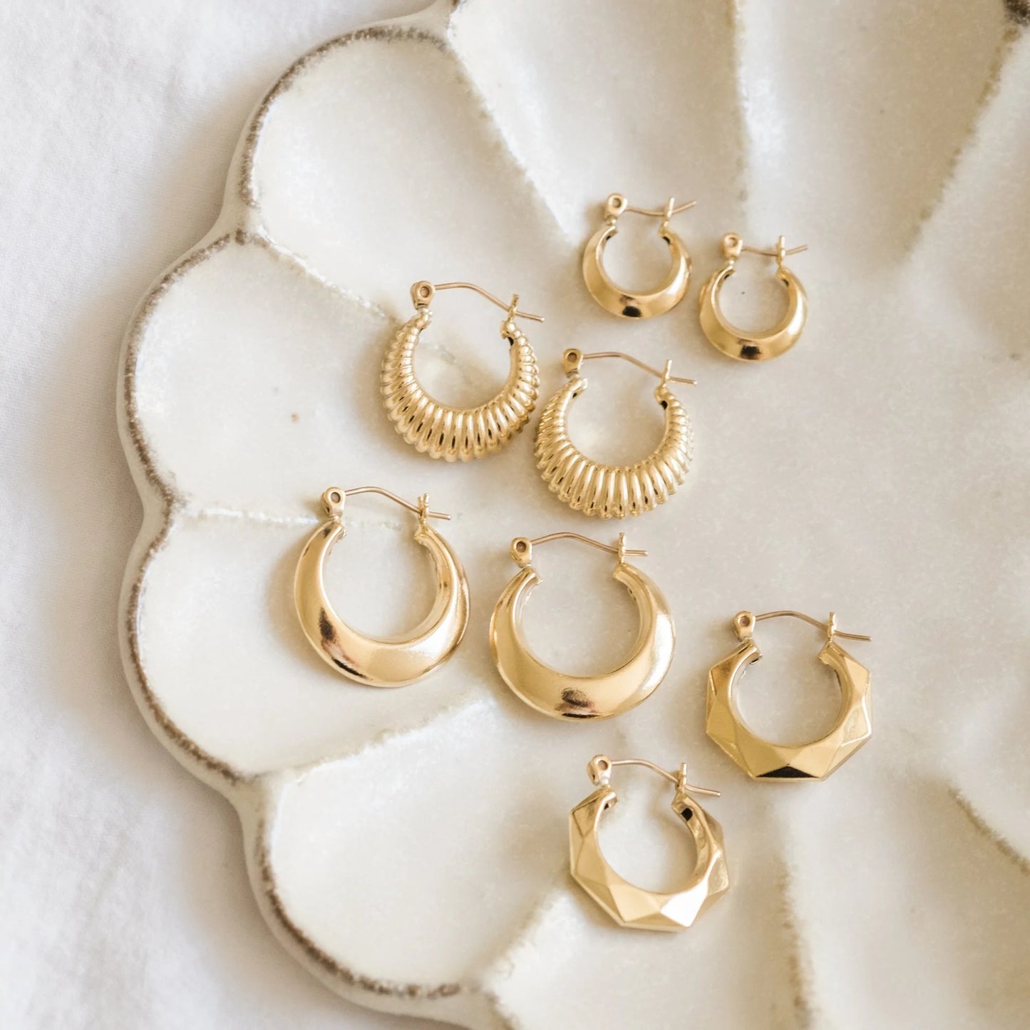 Small Modern Hoop Earrings