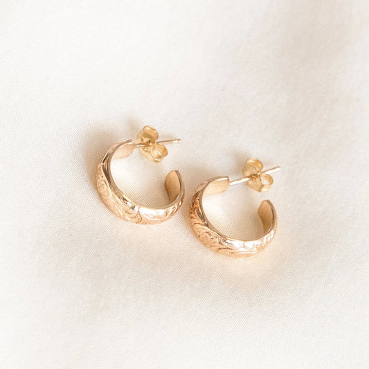 Thick Flower Hoop Earrings