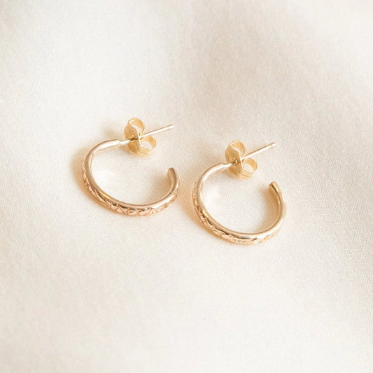Thin Flower Hoop Earrings