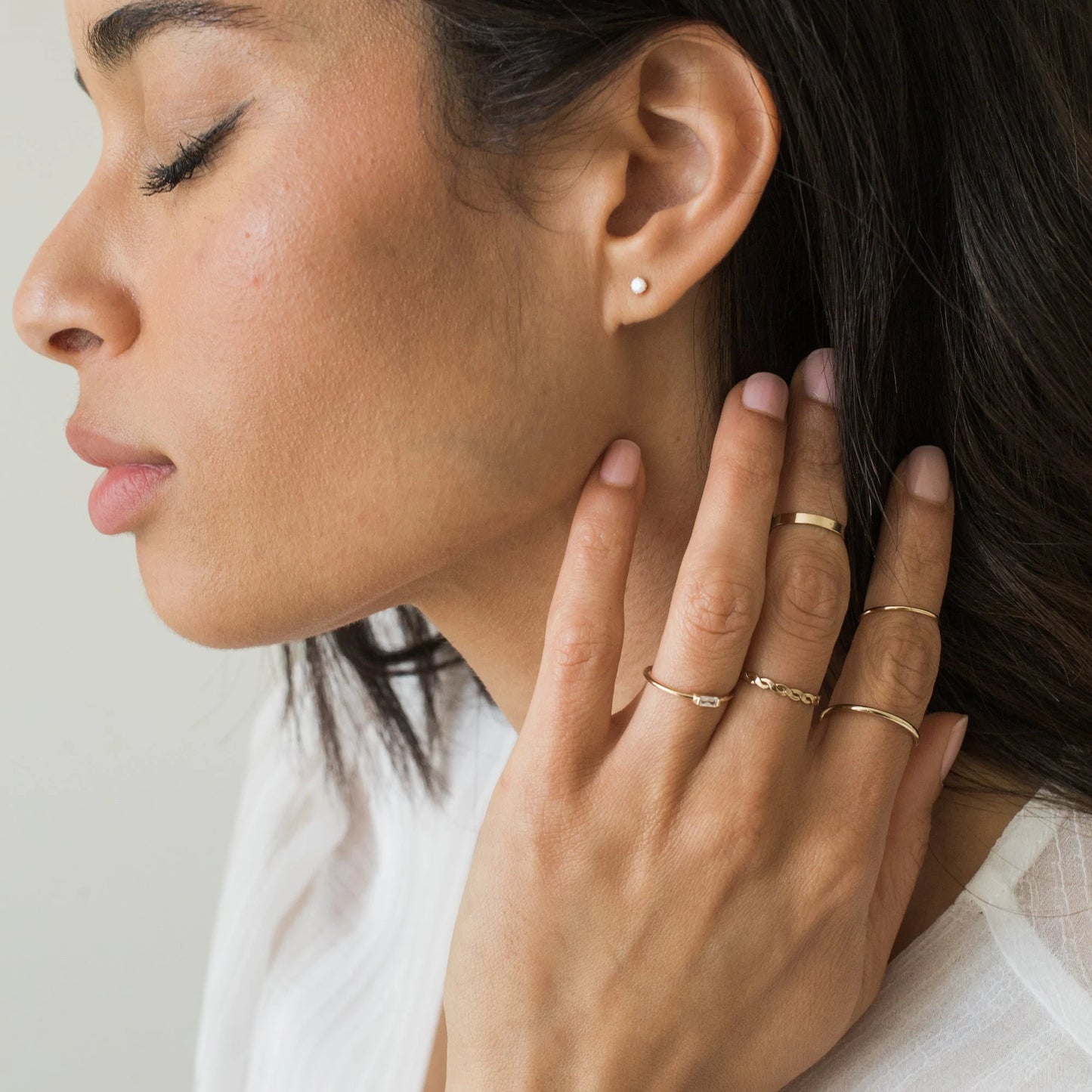 Tiny Opal Stud Earrings