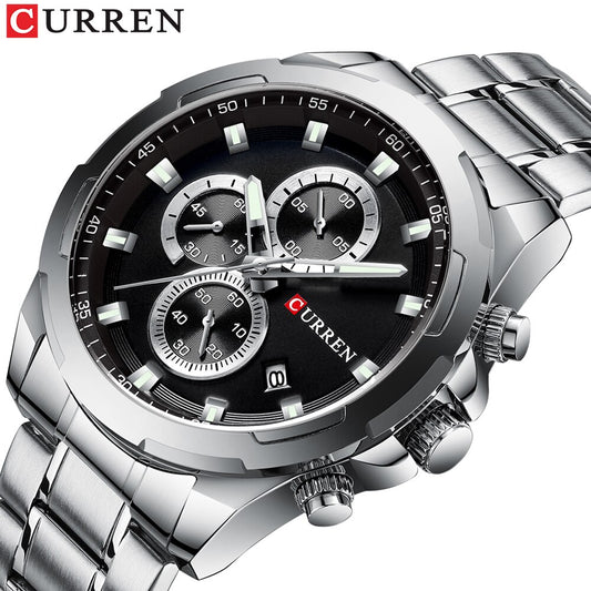 YSYH Watches Men Sport Wristwatch Fashion Business Analog Quartz Watch Male Clock Chronograph Stainless steel  Watch