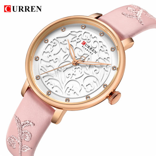 YSYH Women Watches Pink Leather Wristwatch with Rhinestone Ladies Clock Fashion Luxury Quartz Watch Relogio Feminino