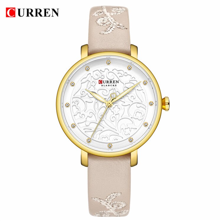 YSYH Women Watches Pink Leather Wristwatch with Rhinestone Ladies