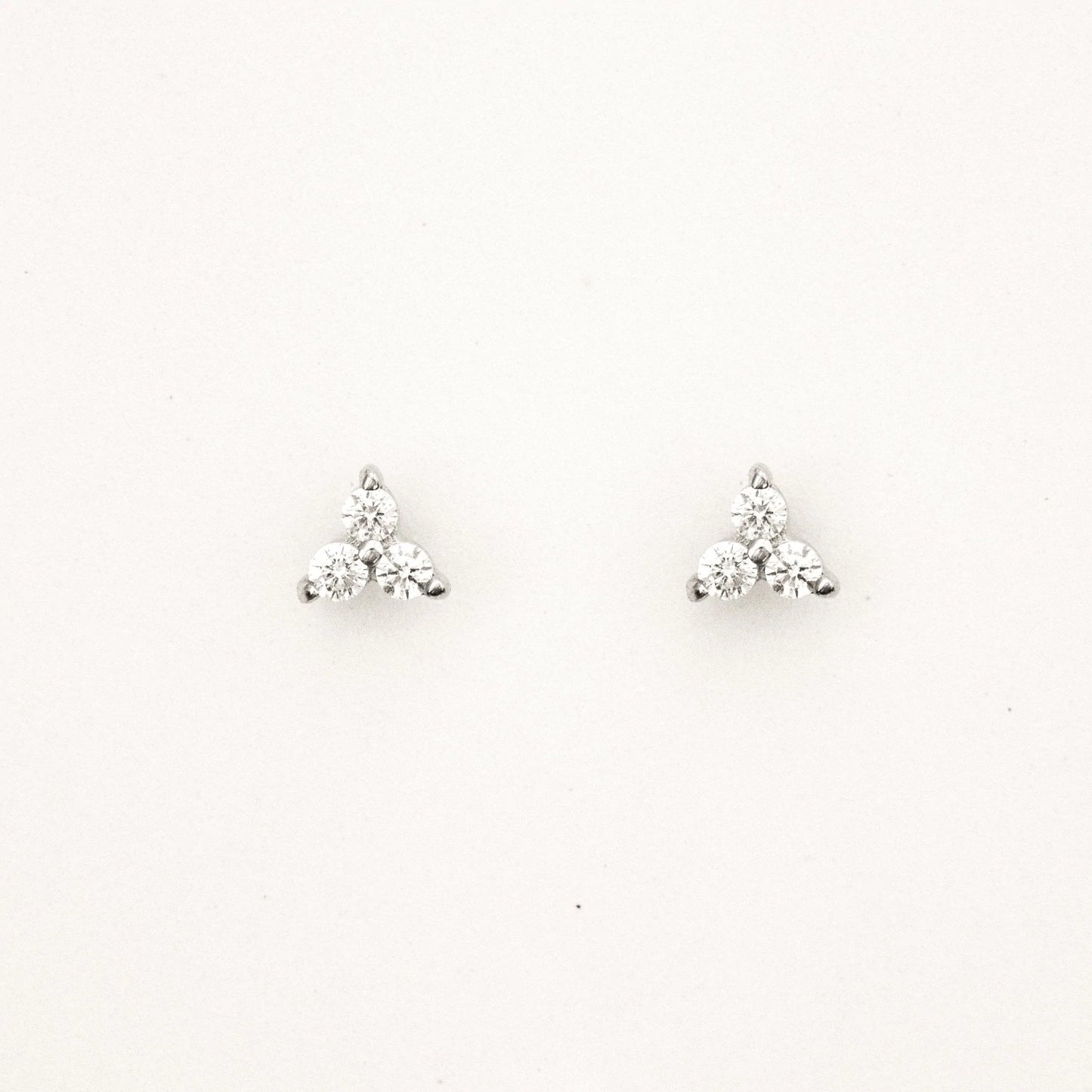 Triple Diamond Stud Earrings