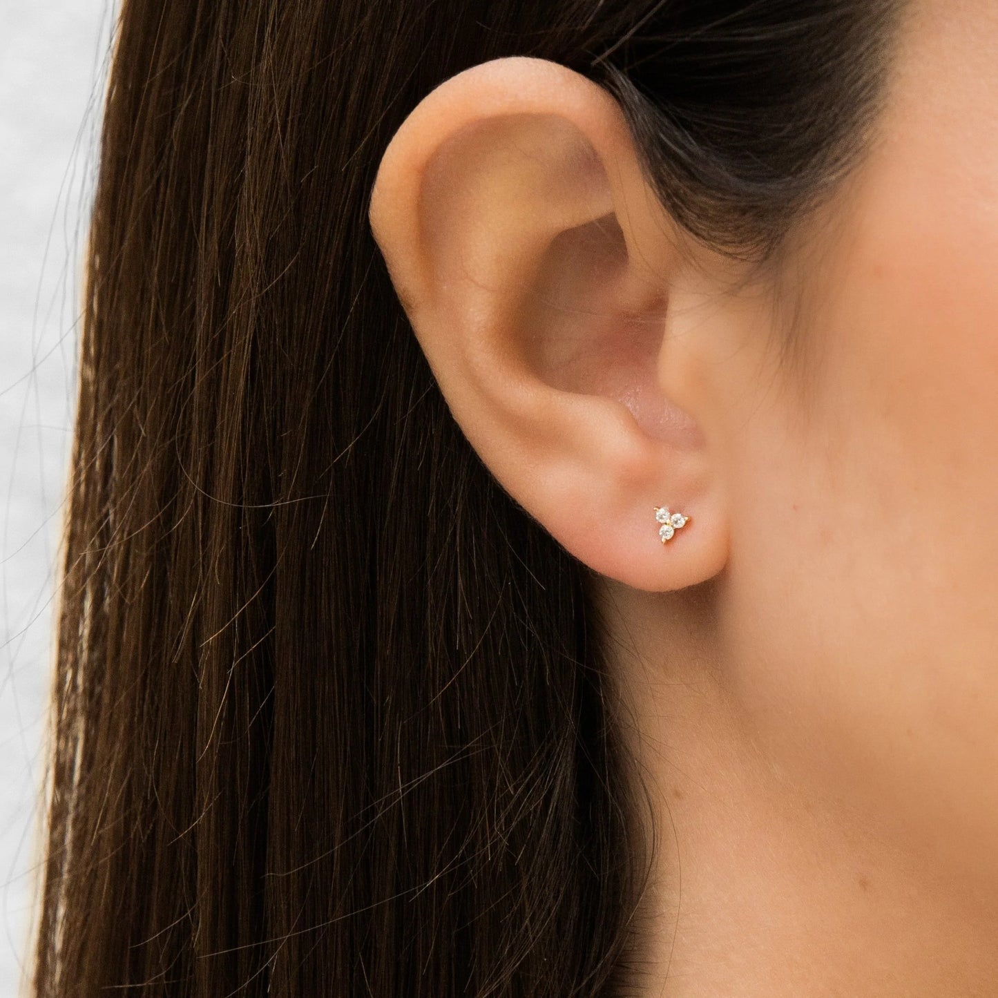 Triple Diamond Stud Earrings