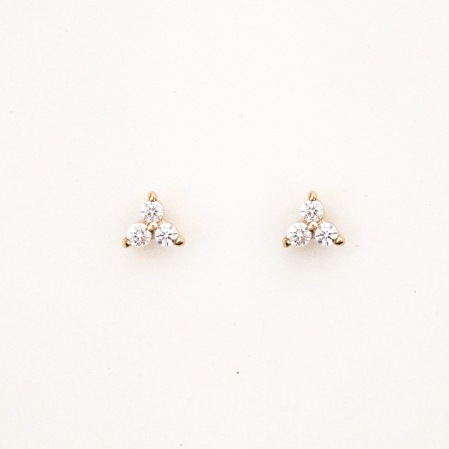 Triple Diamond Stud Earrings