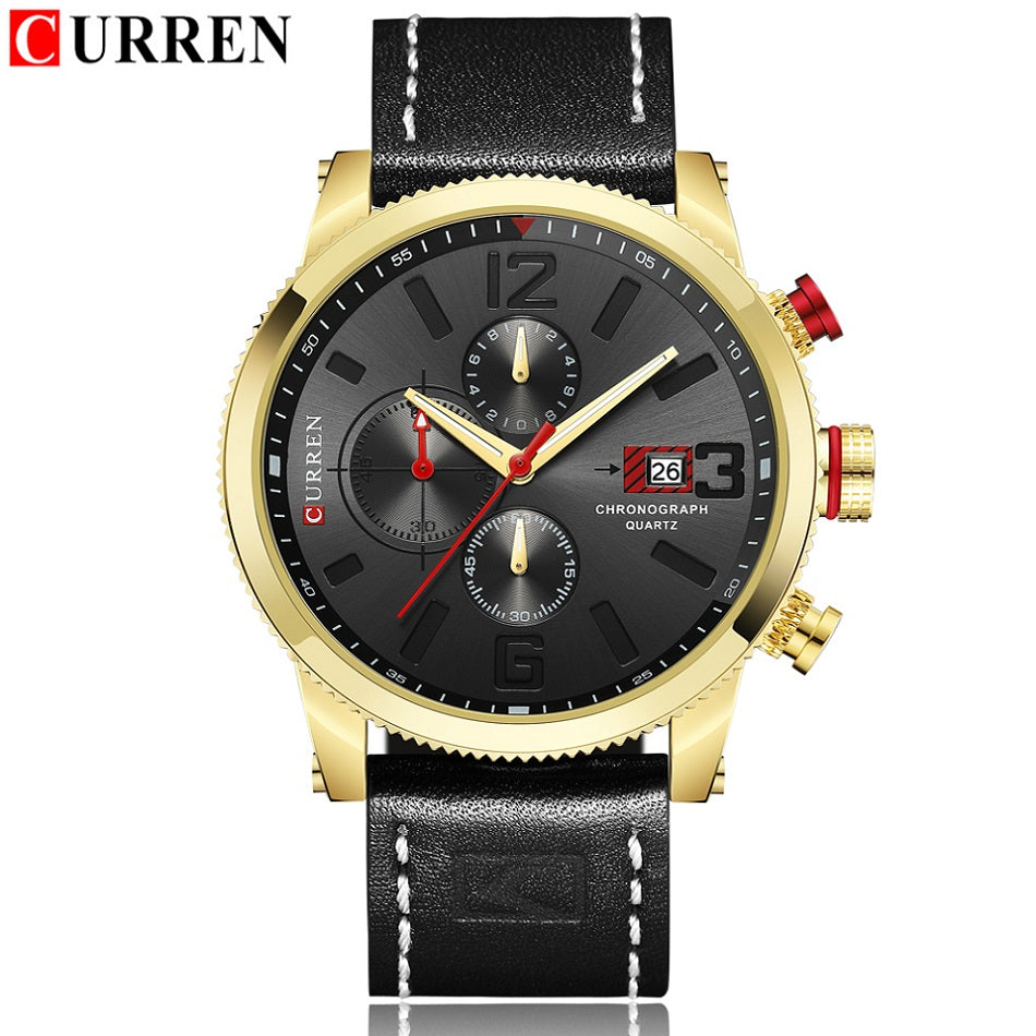Watch Brand  Leather Quartz Wristwatch For Man  YSYH  Men's Water Resistant