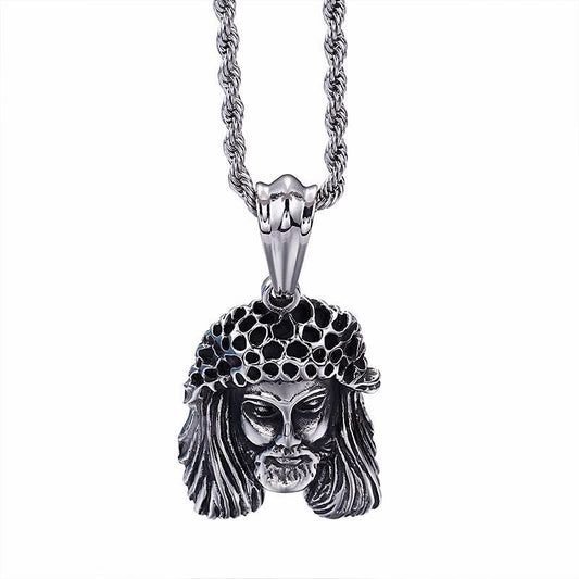 Punk Captain Jack Pendant Necklaces For Men Stainless Steel Figure Pirate Skull Necklace Chain Jewelry-Necklace Pendant-Rossny