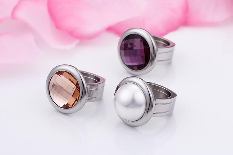 Rossny Women Rings Bulgaria Gold Stainless Steel & Colorful Stone Rings-Rings-Rossny