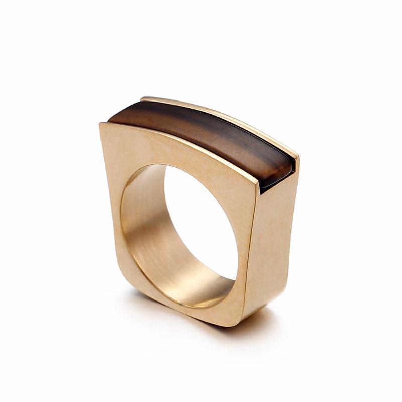 Rossny Stainless Steel Peru Lima Gold Rings For Women Bohemia Colorful Crystal Stone Charm Finger-Rings-Rossny