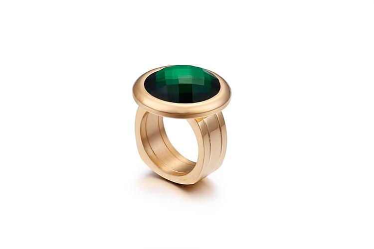 Rossny Women Rings Bulgaria Gold Stainless Steel & Colorful Stone Rings-Rings-Rossny