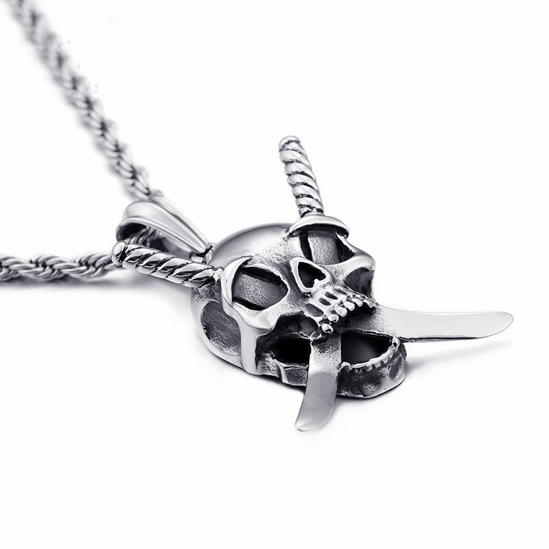 Gothic Viking Stainless Steel Skull Sword Pendant Necklace Jewelry-Necklace Pendant-Rossny